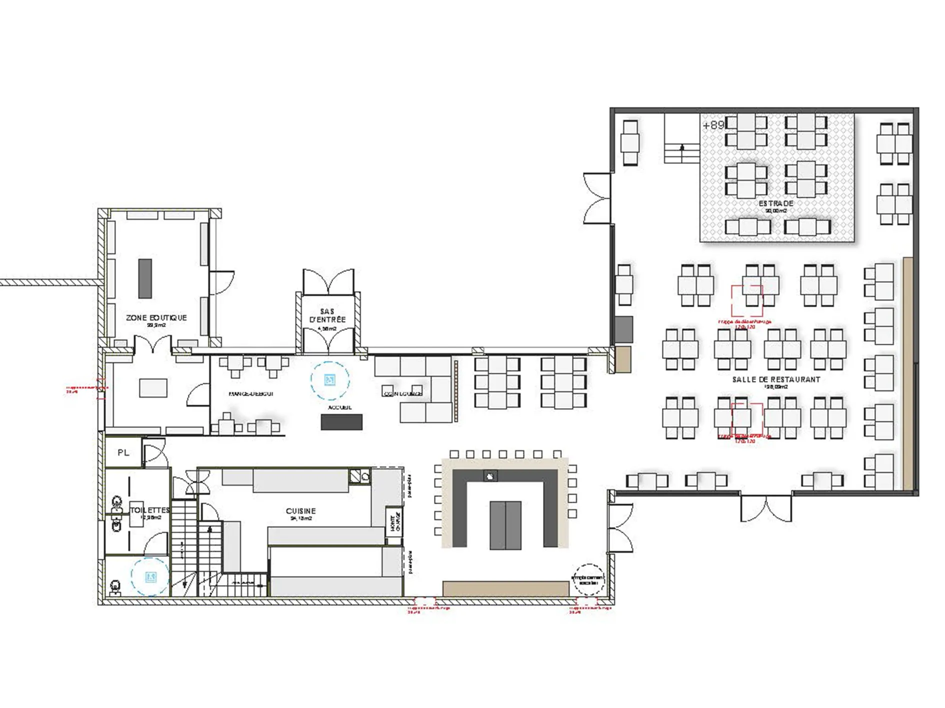 Brasserie Le VIP - Conception Plan